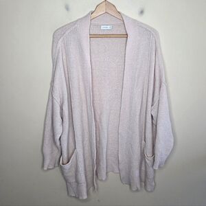 Gentle Fawn | Pale Pink Open Front Drop Shoulder Knit Cardigan Sweater Size XL